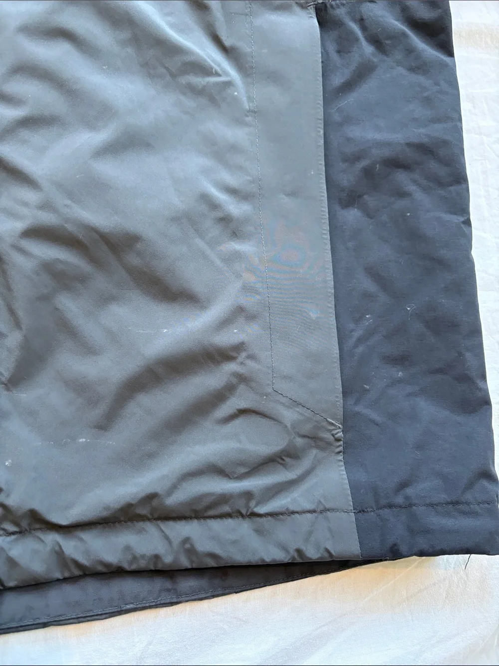 North Face Hooded Gore-Tex Rain Jacket - Charcoal and Black Mens Large